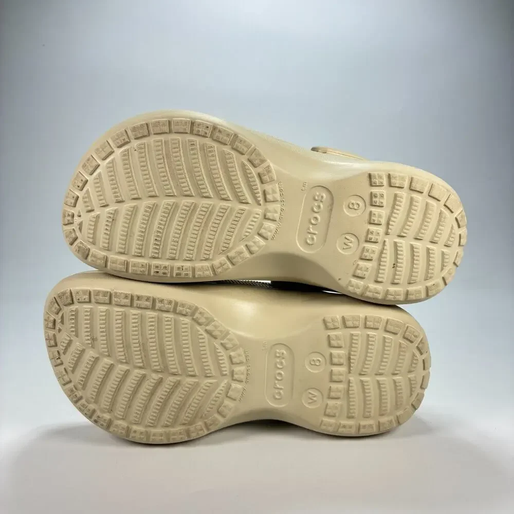 Crocs Classic Lined Clog Bone Comfort Faux Fur Lining Shoes 207938 Womens Size 8